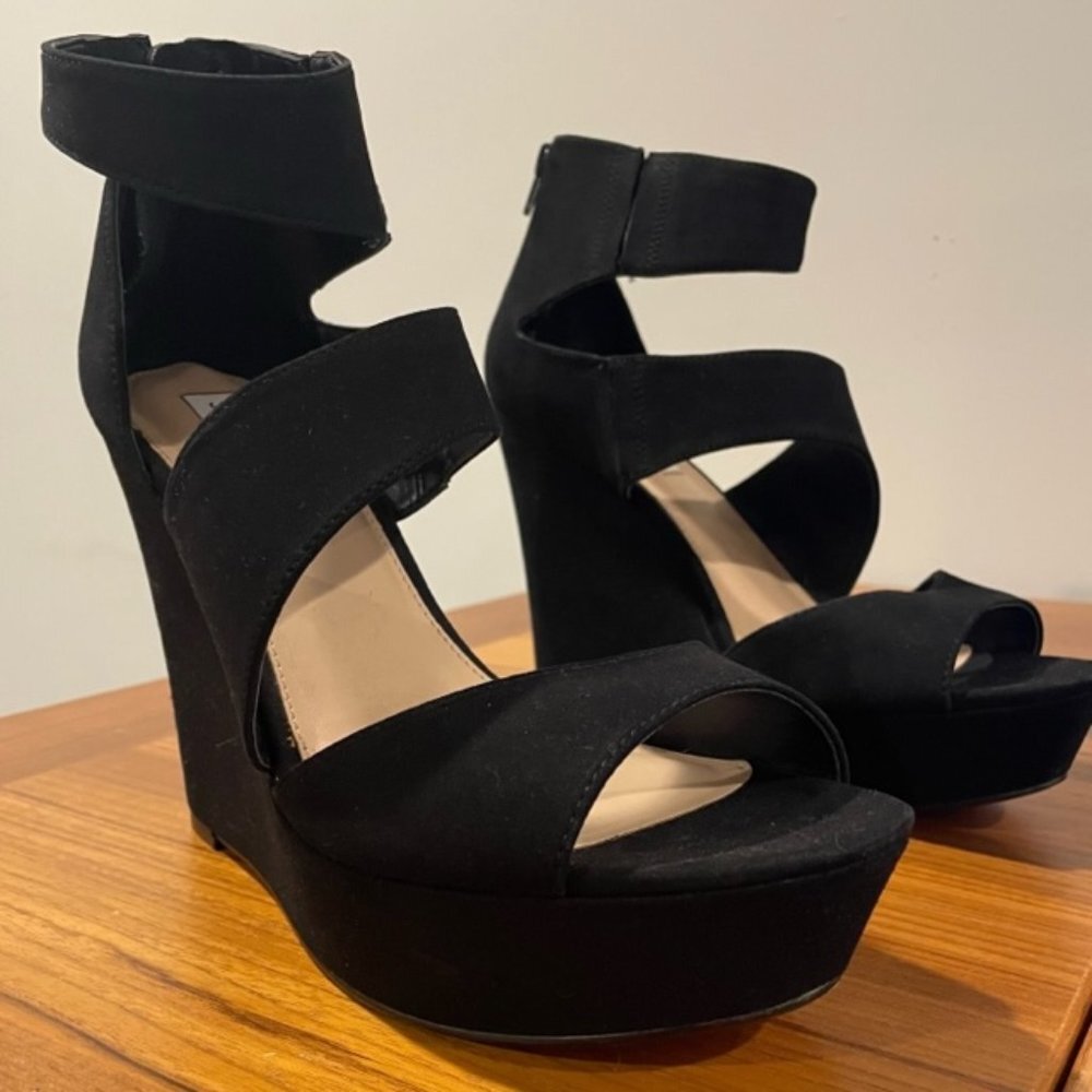 Steve Madden Essex Suede Leather Wedge Heels Size 9.5